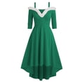 thumbnail image 1 of Vestido columpio de fiesta con estampado navideño vintage sin tirantes de manga media de moda de verano para mujer Fridja qw621, 1 of 2