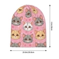 thumbnail image 2 of Beanie for Women Men, Cute Cartoon Cat Face Pink Soft Beanie Hats Winter Knit Caps Unisex Ski Hat, 2 of 5