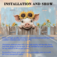 thumbnail image 3 of 1 Pcs 2D Flat License Plate Covers & Frames, Pig with Sunflowers For Decorative Front, Waterproof For Decoration Aluminum License Plate Covers & Frames Cover For Men Women, 12" X 6", 3 of 7