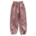 thumbnail image 4 of Kids Boys Sweatpants Athletic Pants for Girls with Pockets Adjustable Drawstring Casual Pants Girls Pink Sweatpants 5-6 Years Boys Pants, 4 of 4