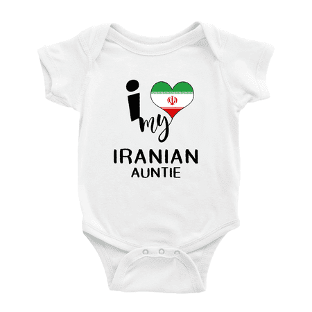 

I Heart My Iranian Auntie Iran Love Flag Baby One-Pieces (White 12-18 Months)