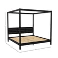thumbnail image 3 of Pemberly Row Wood King Size Canopy Bed with Slatted Headboard in Black, 3 of 16