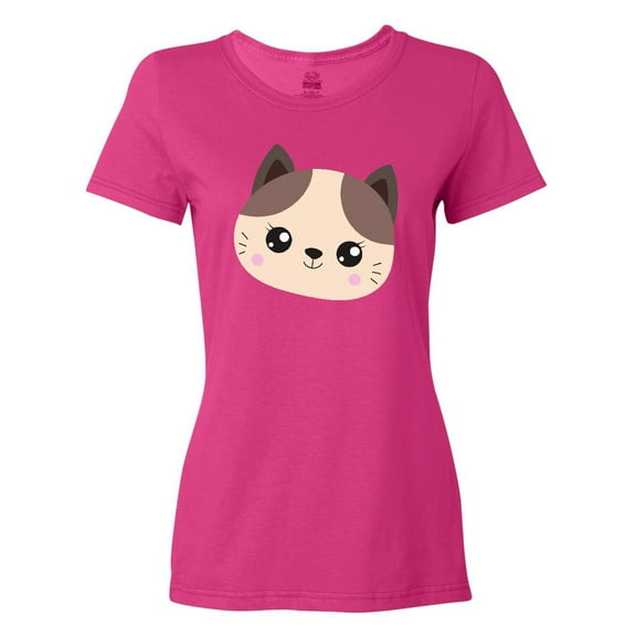 Inktastic Cute Cat, Little Cat, Cat Head, Brown Cat Women's T-Shirt