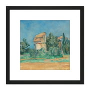Cezanne Pigeon Tower At Bellevue 8X8 Inch Square Wooden Framed Wall Art Print Picture with Mount
