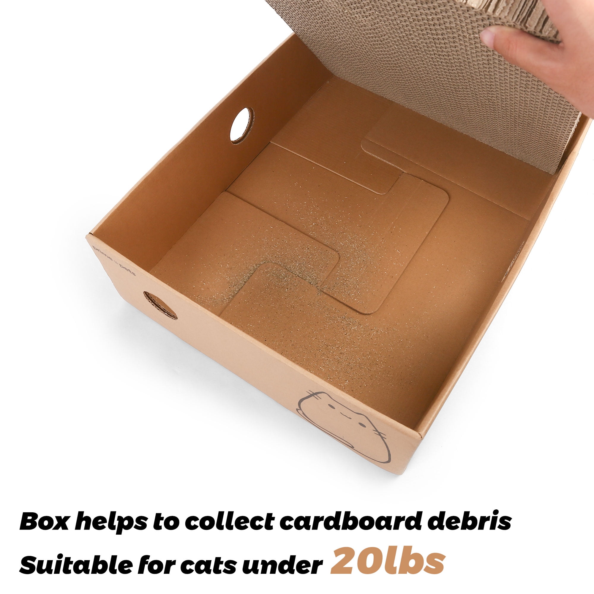 Prime Pets 5 Pack XL Wide Cat Scratcher Cardboards with Box, Reversible Corrugate Cat Scratch Pad