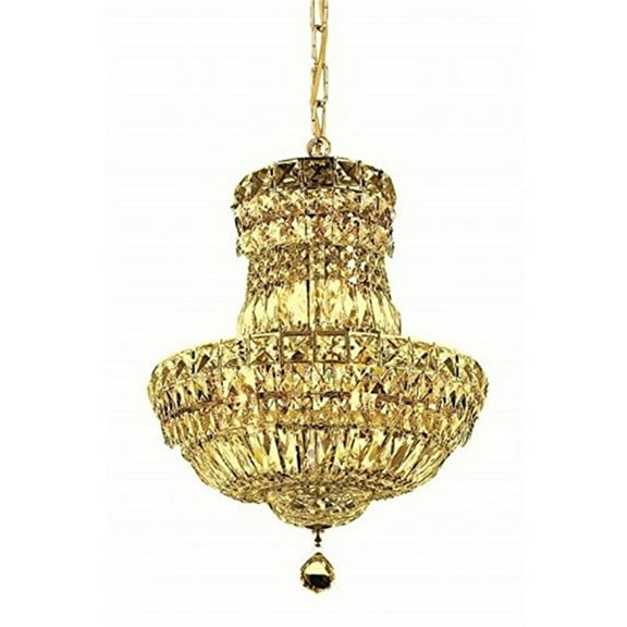 Elegant Lighting Tranquil 14" 6 Light Royal Crystal Chandelier in Gold