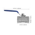 thumbnail image 2 of HONMEET 3/4 Inch Stainless Steel Full Port Ball Valve for Home Use Oil Gas Applications, 2 of 7