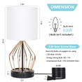 thumbnail image 2 of Set of 2 Nightstand Lamps Metal Desk Lamps for Bedroom, 2 of 5