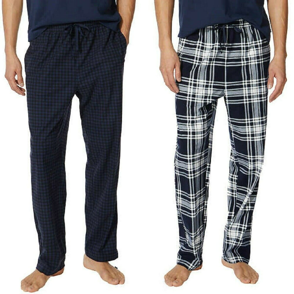 Nautica - Nautica Men's Fleece Lounge Pajama Pants 2-Piece, Navy Check ...