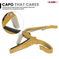 thumbnail image 4 of Premium Aluminum Guitar Capo + 6 Picks & Carry Bag - Universal Clip for Acoustic/Electric/Ukulele (Yellow), 4 of 10