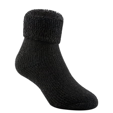 

Lian LifeStyle 3 Pairs Father-Mother-Daughter Extra Thick Wool Boot Socks Crew Plain LK01+LK02+LK03 (Black) (0Y-2Y)