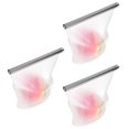 thumbnail image 3 of Bolsa de almacenamiento de alimentos, 3 piezas 500 ml Bolsa de frescura de silicona transparente Suministro de cocina Funcionamiento suave, 3 of 8