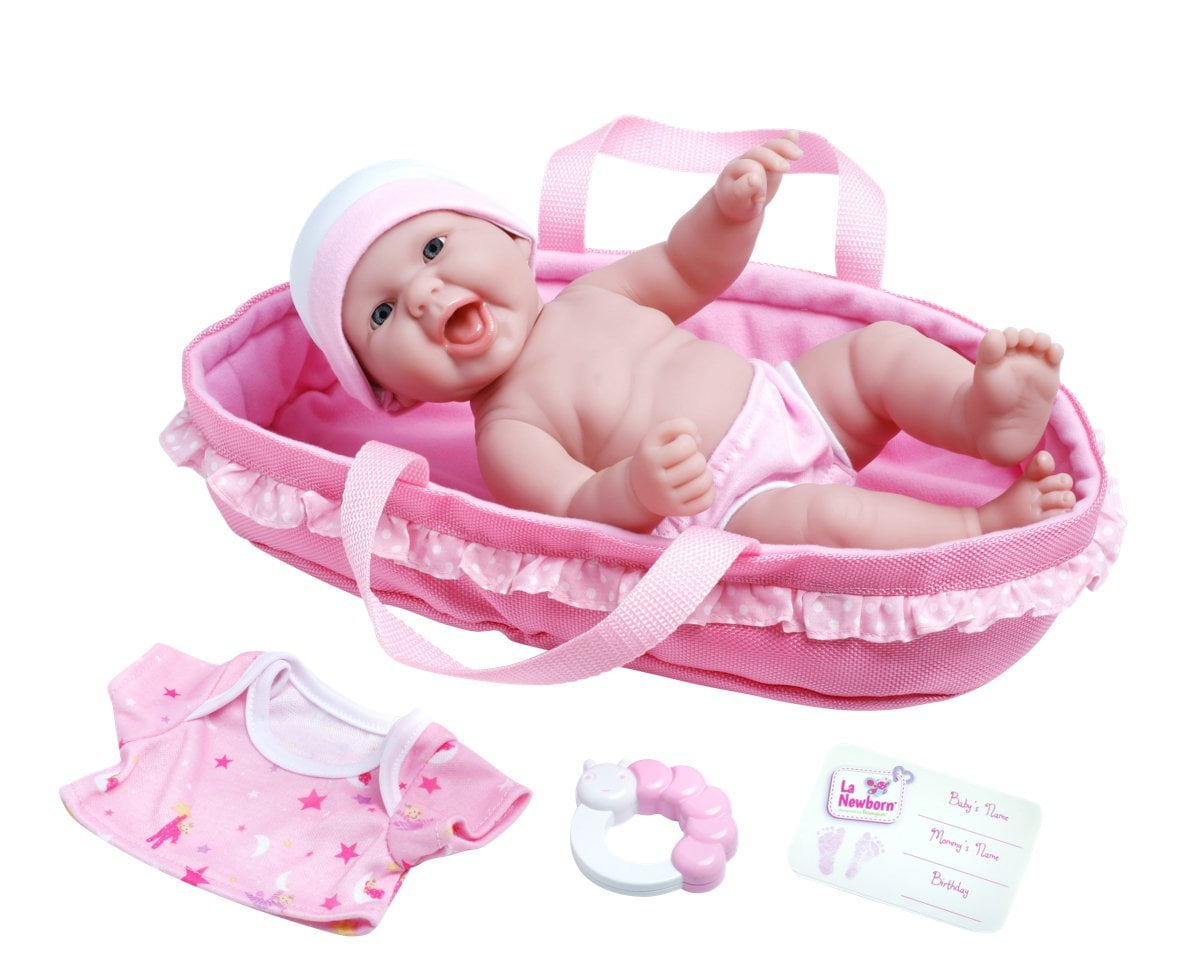 JC Toys 13" AllVinyl La Newborn Realistic Baby Doll, Carry Me Soft