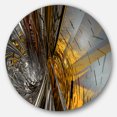 thumbnail image 2 of Designart - Fractal Yellow Connected Stripes' Abstract Circle Metal Wall Art, 2 of 4