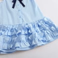 thumbnail image 6 of Eltusu Girls Dresses, Short Sleeve Fashion Bow Lapel Collar School Uniform Dress Blue Size 9-10 T, 6 of 8