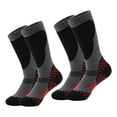 thumbnail image 1 of Calcetines de esquí para niños, paquete de 2 pares de calcetines de snowboard para niños y niñas pequeños, diseño sobre la pantorrilla con puño antideslizante, 1 of 6