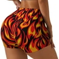thumbnail image 2 of Fire Pattern Workout Shorts For Women Scrunch Butt Lifting Yoga Gym Seamless Booty Biker Shorts X-Large, 2 of 9