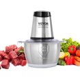 thumbnail image 1 of Procesador de alimentos, mini picadora eléctrica de 400 W, picadora de carne eléctrica de 2 velocidades, licuadora de carne de acero inoxidable, para alimentos para bebés, carne, cebolla, verduras,, 1 of 8