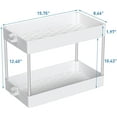 thumbnail image 3 of Under Sink Organizer, 2 Tier Under Sink Storage Organizer, Bathroom Standing Rack, Bath Collection Slide-out Baskets with Hooks, Multi-purpose Storage Shelf for Bathroom Kitchen, White, 3 of 7