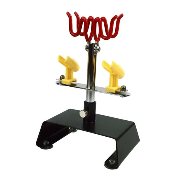 Soporte para aerógrafo para garaje, espacio de trabajo, soporte para aerógrafo para escritorio, mesa, banco de montaje. Rojo Amarillo