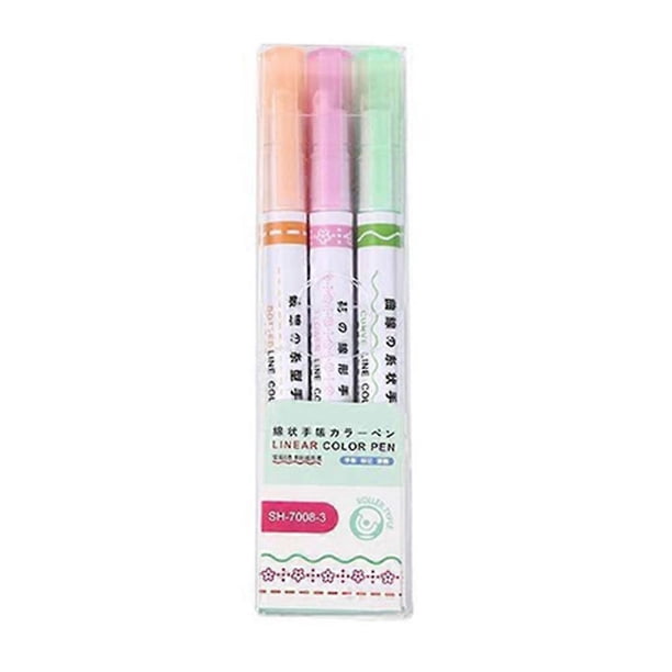 3/6 pcs Curve/Flower/Heart Shape Highlighter Smoothing Ink Highlighter for Boys Girls Kids