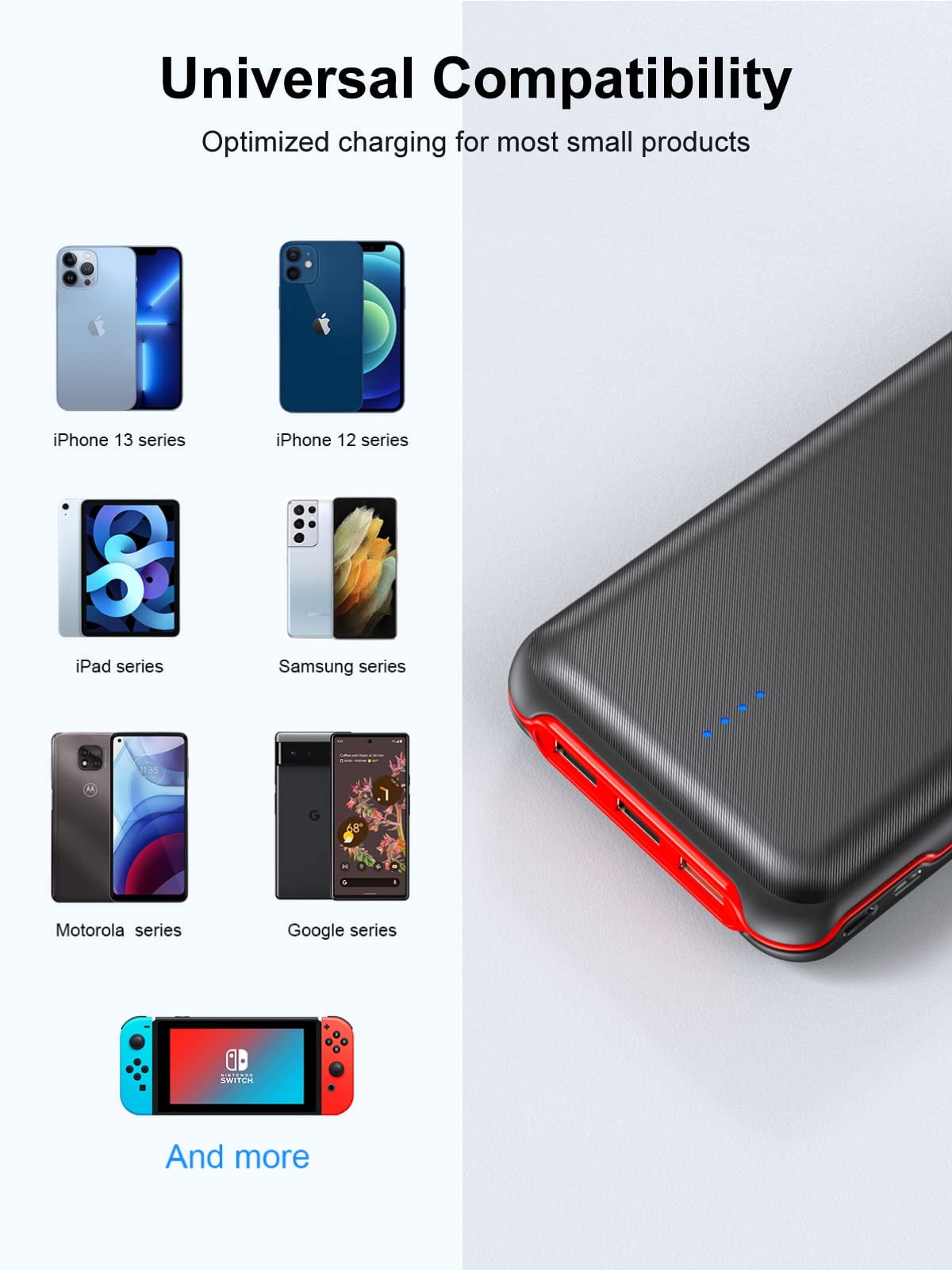  RETMSR Cargador portátil, batería externa de 30000 mAh con carga  rápida de 22.5 W, 4 salidas PD 20 W USB C para iPhone, Samsung, Pad Mini y  más : Celulares y Accesorios