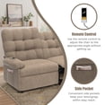 thumbnail image 4 of Recliner Sofa Couch Set, PAPROOS 3-Seater Recliner Sofa with Remote Control and Side Pocket, Modern Power Reclining Sofa for Adults, Electric Recliner for Living Room, Home Theater, Brown, 4 of 7