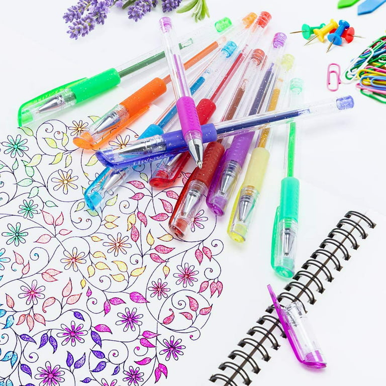 Glitter Gel Pens, Glitter Pen with Case for Adults Coloring Books