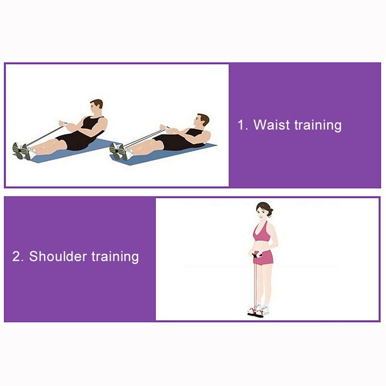 Cheers.US Upgrade Sit up Bodybuilding Expander Elastic Pull Rope Fitness Equipment Pedal Resistance Band for Abdomen Waist Arm Yoga Stretching Slimming Training Walmart