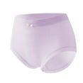 thumbnail image 5 of JUSLIO Panties for Women Ribbed Briefs Mid waist Soft Breathable Underwear Purple Free Size, 5 of 5