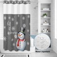 thumbnail image 4 of No Hook Shower Curtain with Built-in Rings - Gray White Christmas Snowman Washable Waterproof Fabric Bathroom Curtains for Hotel,Rentals, Stall 36 X 72 Inch , Let It Snowflake Winter, 4 of 9