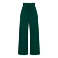 thumbnail image 3 of Pantalones Palazzo de Pierna para Mujer, con Cinturón, Cintura Alta, Informales, Holgados, Largos y con Bolsillos. Verde Oscuro L, 3 of 9