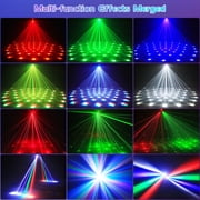 105W RGBW LED Moving Head Laser Light, DMX512 Disco Stage Lighting with Beam, Magic Ball, Laser Effects, 540° Rotation, Sound-Active & Remote Control for DJ, Parties, KTV
