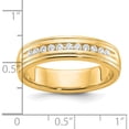 thumbnail image 2 of 10K Yellow Gold Ibgoodman Men's Polished And Milgrain 11-Stone 1/4 Carat A Quality Diamond Ringsize 10 - Jbsp, 2 of 5