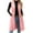 Pink, variant on successthop Suede Vest Women Solid Clothes Open Front Long Lapel Winter Sleeveless Coat with Pockets Vintage Outerwear