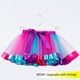 thumbnail image 4 of Falda de arcoíris de malla forrada para presentaciones de baile, falda para niñas, falda corta, 4 of 6