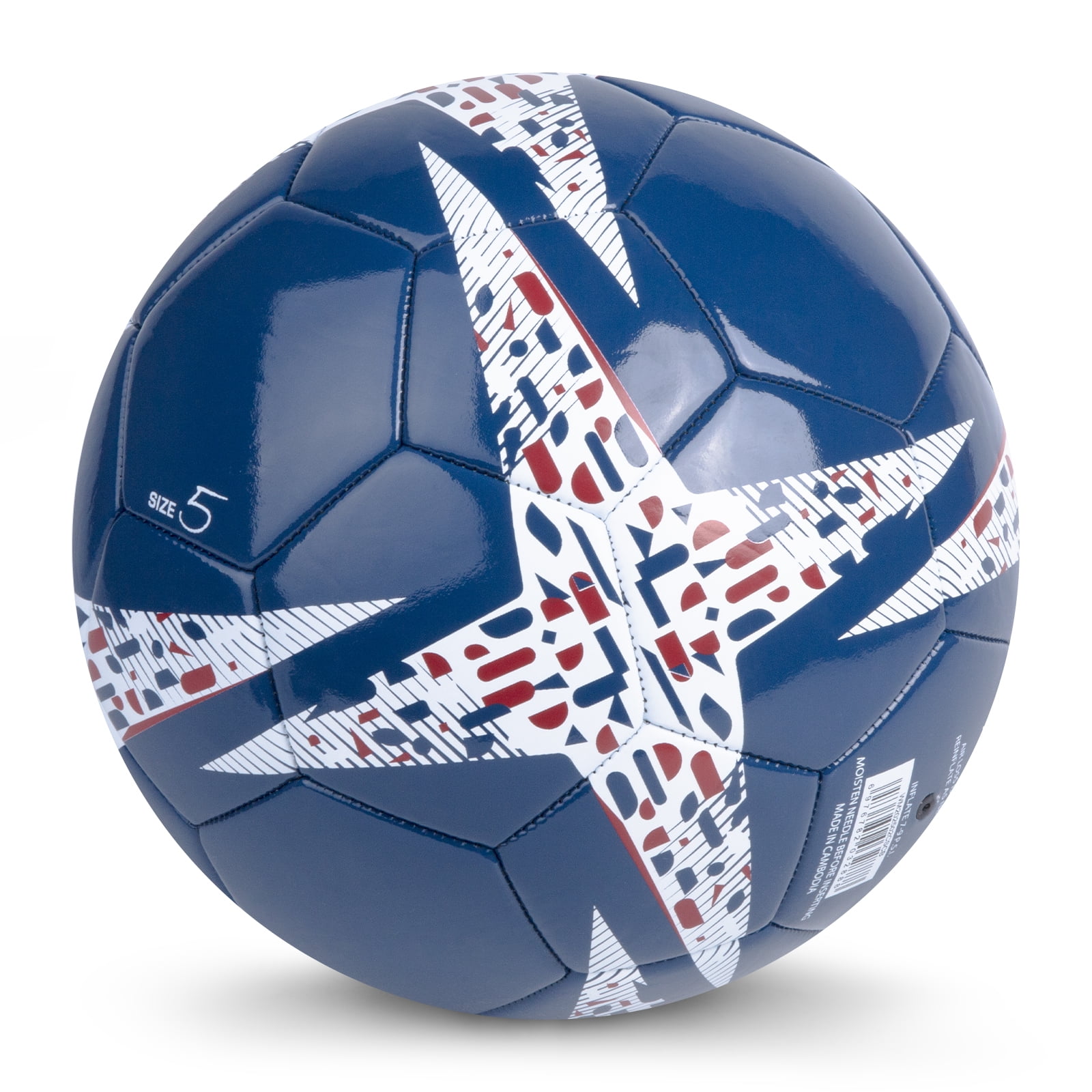 (4 pack) Athletic Works Size 5 Red, White & Blue Soccer Ball