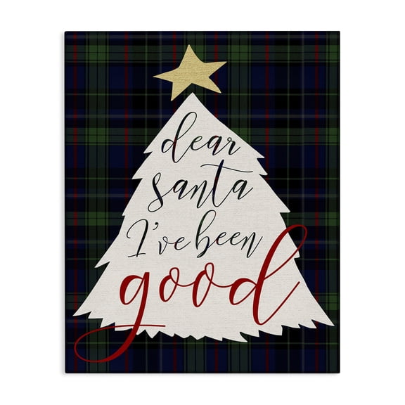 Stupell Industries Farmhouse Dear Santa Christmas Tree Canvas Art, 24 x 30, by Lil' Rue