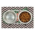 thumbnail image 1 of Hibiscus Pet Mat for Food and Water, Tropical Floral Graphic on Chevron, Non-Slip Rubber Mat for Dogs and Cats, 18" X 12", by Ambesonne, 1 of 2