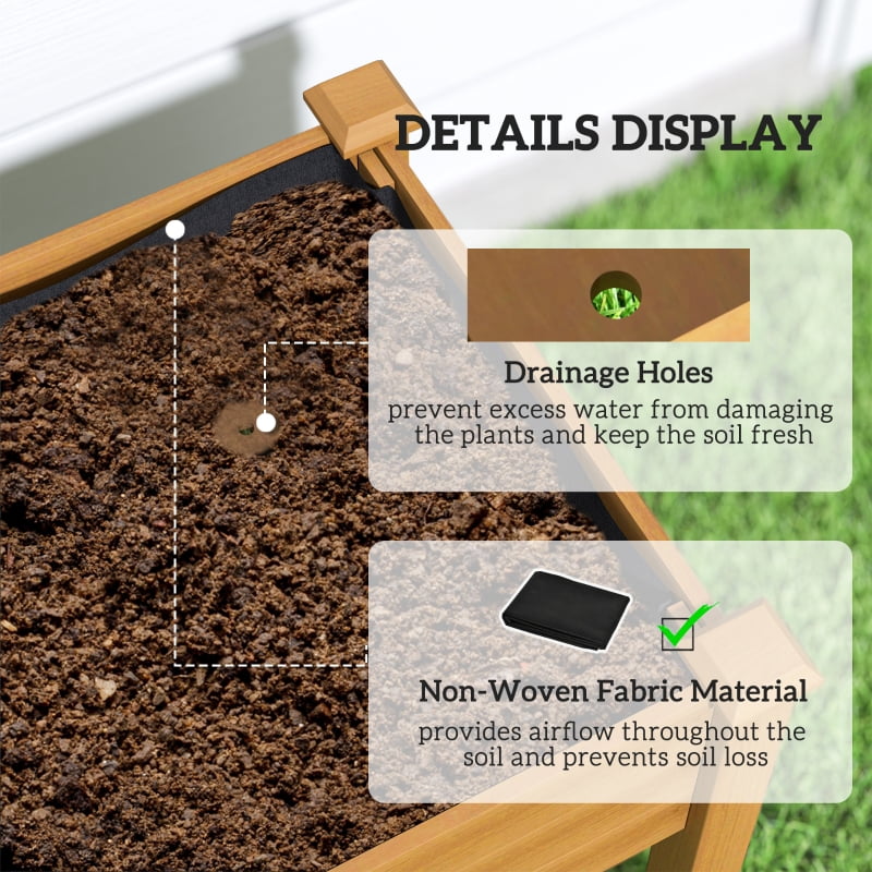 Alvantor 48"x22"x46" Sand Raised Garden Bed with PE Cover, Elevated Planter Box, Outdoor Greenhouse
