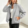 thumbnail image 5 of LUVDA Womens Lightweight Jacket Full Zip Stand Collar Long Sleeve Casual Windbreaker with Zipper Pockets for Travel & Hiking, 5 of 7