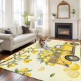 thumbnail image 3 of Area Rug 60×96in, Farmhouse Truck with Lemon Floor Carpet Living Room Rug, Summer Fruit Yellow Theme Non-Slip Welcome Mat Indoor Rugs for Bedroom Dining Room, 3 of 9