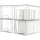 thumbnail image 1 of Paquete de 4 cajones grandes apilables para almacenamiento de despensa de cocina, cajones transparentes con asas, organizadores de cajones acrílicos para cocina, despensa, fregadero, 1 of 4