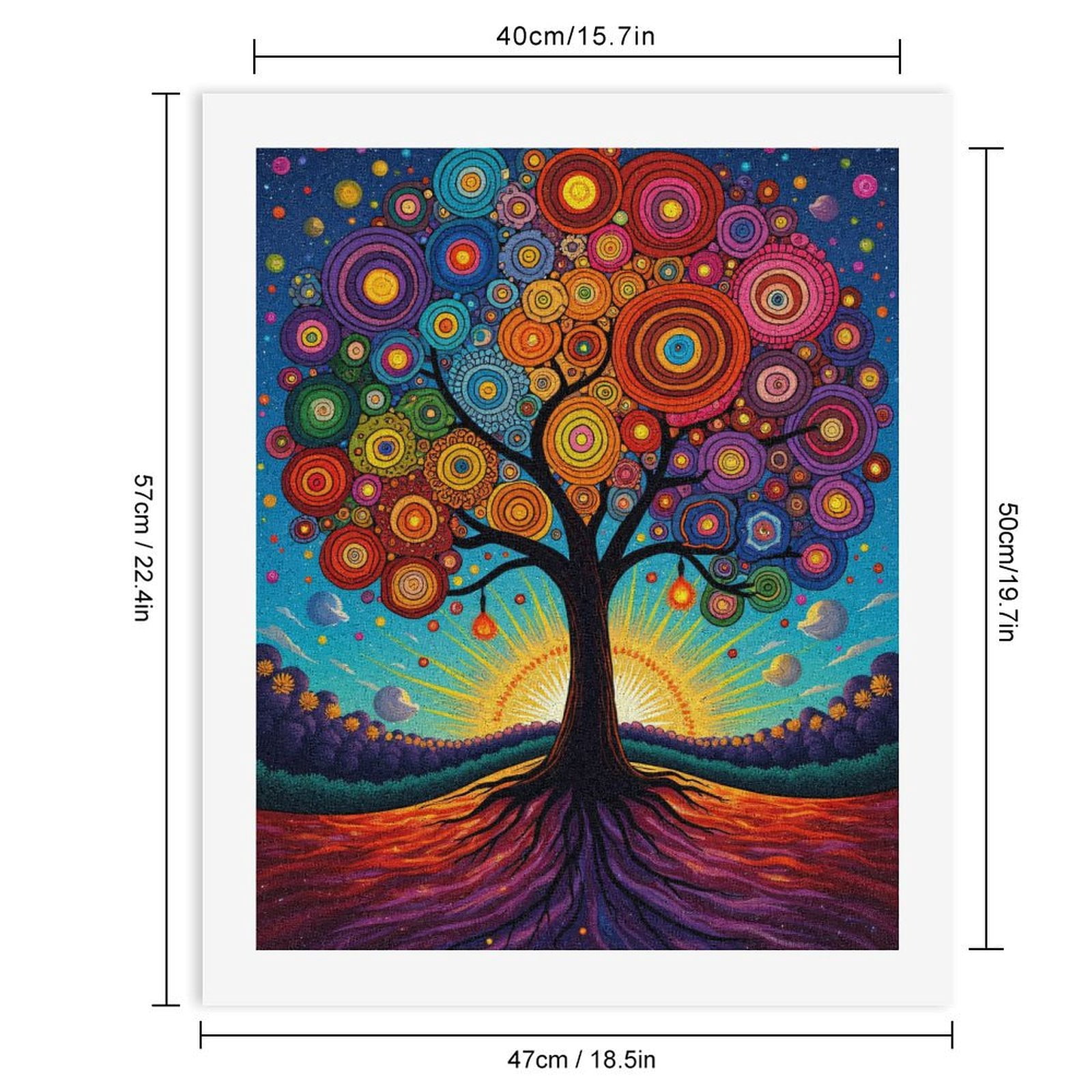 Paint by Numbers Kit for Adults, Vibrant Abstract Tree Sunset Sky Paint by Numbers, Easy Paint by Numbers Kit for Adults Beginner, DIY Adult Paint by Number Kits on Canvas, 12x16in Home Decor