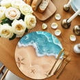 thumbnail image 2 of Ocean Beach Round 15 Inch Placemats Set of 4, Starfish Sea Waves Coastal Seaside Sand HeatResistant Non Slip Place Mats for Dining Table, Wipeable Braided Kitchen Table Mats for Housewarming, 2 of 9