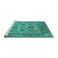 thumbnail image 2 of Ahgly Company Machine Washable Indoor Rectangle Oriental Turquoise Blue Traditional Area Rugs, 6' x 9', 2 of 4