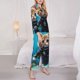 thumbnail image 3 of Balery Underwater Diving Cat Conjunto de Pijama con Estampado para Mujer, Conjunto de Dos Piezas con Manga Larga, Ropa de Dormir Suave con Bolsillos, Pijamas Cómodos-Large, 3 of 7