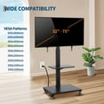 thumbnail image 3 of Yiwa Support TV Mobile avec Prise de Courant, Chariot TV Roulant Inclinable et Pivotant à 360°, Support TV Portable à Hauteur Réglable sur Roulettes pour Téléviseurs de 32 à 75 Pouces, Supporte jusqu'à 110 Lb, Chariot TV d'Extérieur avec Roues, 3 of 9
