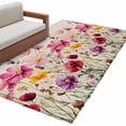 thumbnail image 2 of 3'x5' Area Rugs, Spring Flowers Indoor Outdoor Area Rug for Living Room Bedroom, Vintage Botanical Garden Florals Herbs Washable Bathroom Rugs Kitchen Floor Carpet Mats Home Decor Aesthetic, 2 of 8