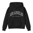 thumbnail image 4 of Telankuip Los Angeles Oversized Hoodies for Girls Trendy Letter Graphic Printed Warm Comfort Sweatshirts Casual Fall Winter Children Drawstring Hooded Pullover Tops Black 12-13 Years, 4 of 4